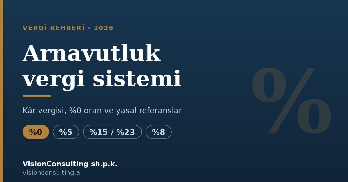 Arnavutluk vergi sistemi 2026